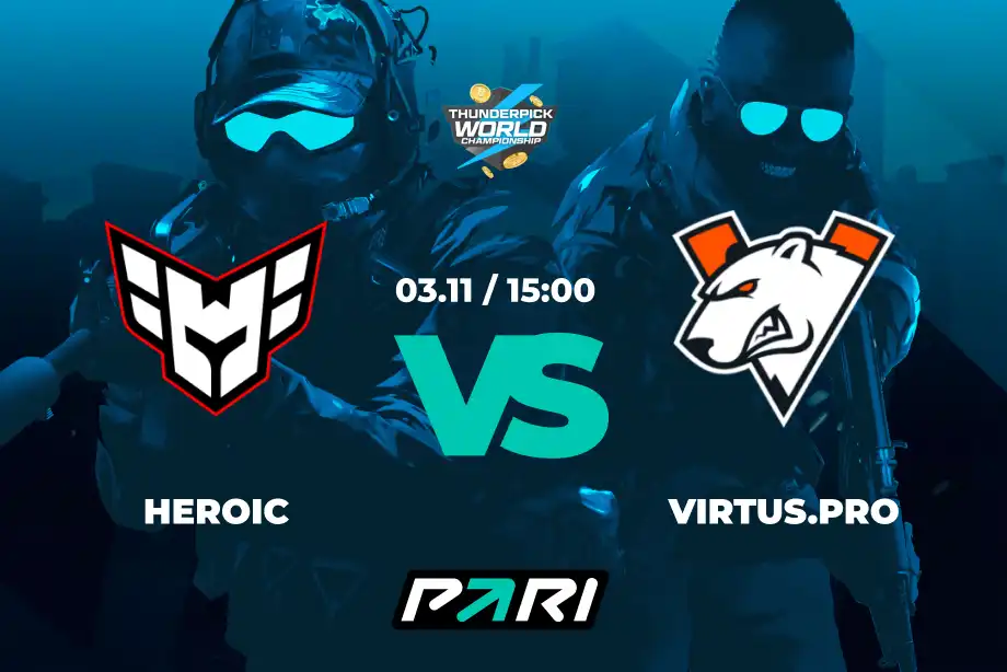 PARI: Virtus.pro выбьет Heroic из Thunderpick World Championship 2023 по CS2